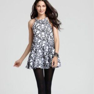 XS Free People Black White Textured Tunic Dress